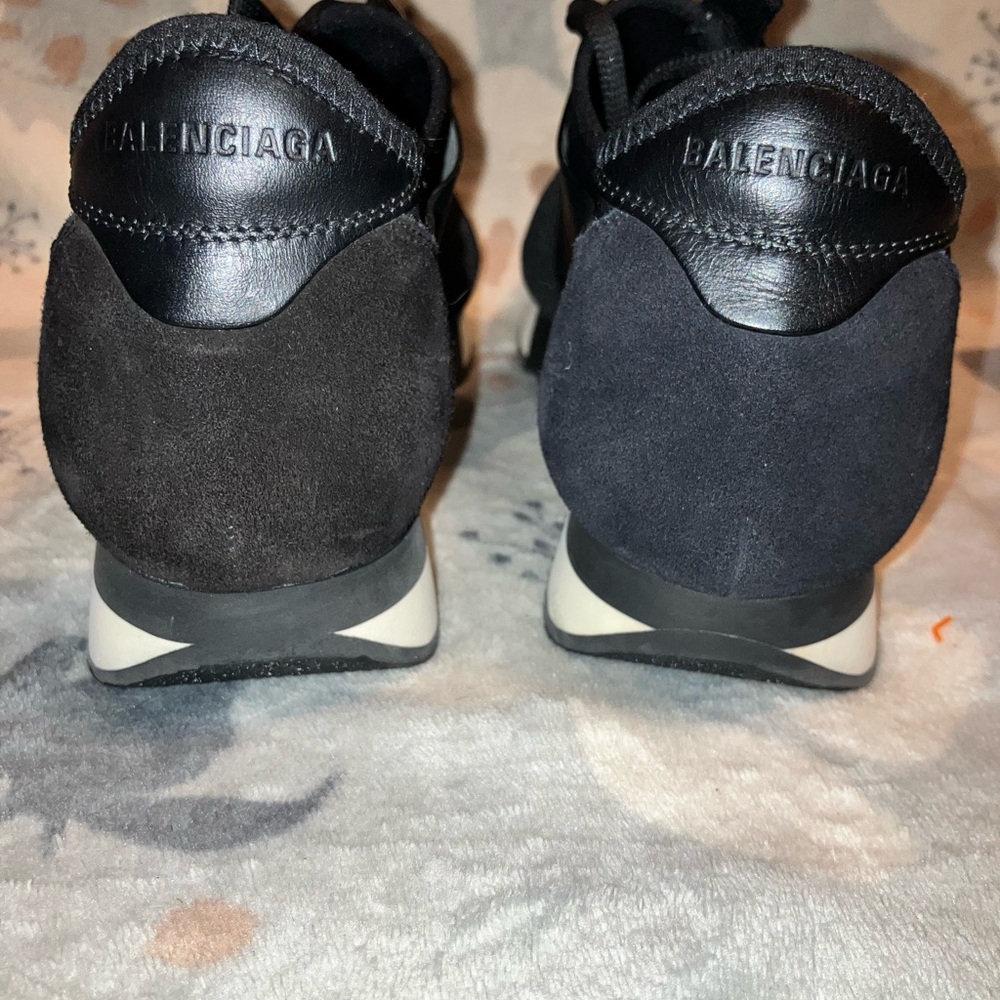 Balenciaga NWOT Black Knit & Leather Sneakers - Picture 5 of 9